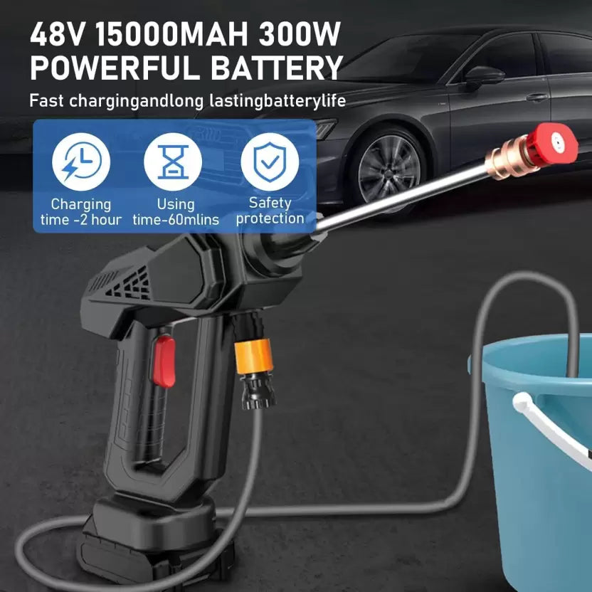 PowerJet: Cordless High Pressure Car Washer (12000mAh, 48V, Dual Battery)