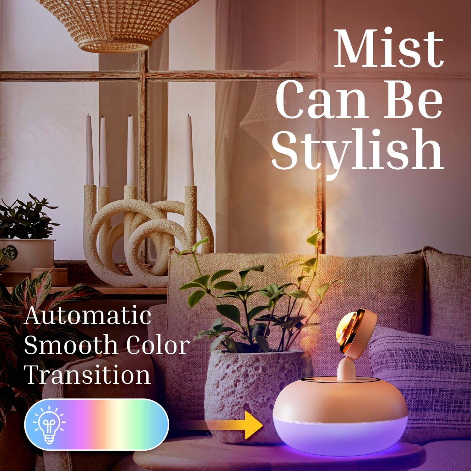 AuraMist: 2-in-1 Sunset Lamp Humidifier