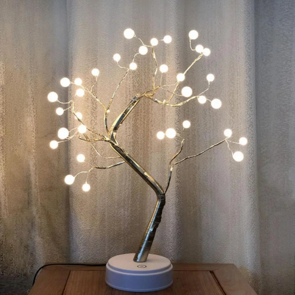 FairyTree: Cozy LED Pearl Tree Lamp with 36 Twinkling Fairy Lights for Bedroom, Wedding & Home Décor