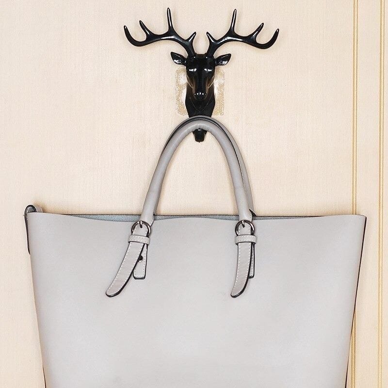 Velora – Heavy Duty Deer Head Antler Wall Hook with Adhesive Wall Mount Elegant Home Door Design for hanging keys, bags, Hat & Accesories