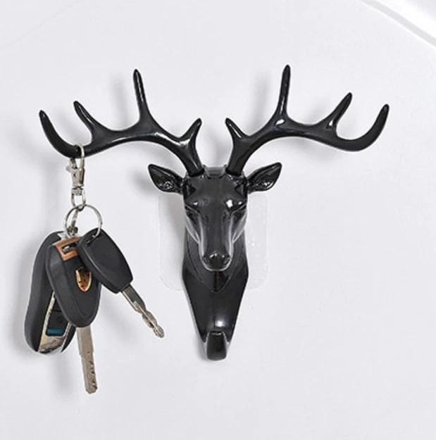 Velora – Heavy Duty Deer Head Antler Wall Hook with Adhesive Wall Mount Elegant Home Door Design for hanging keys, bags, Hat & Accesories