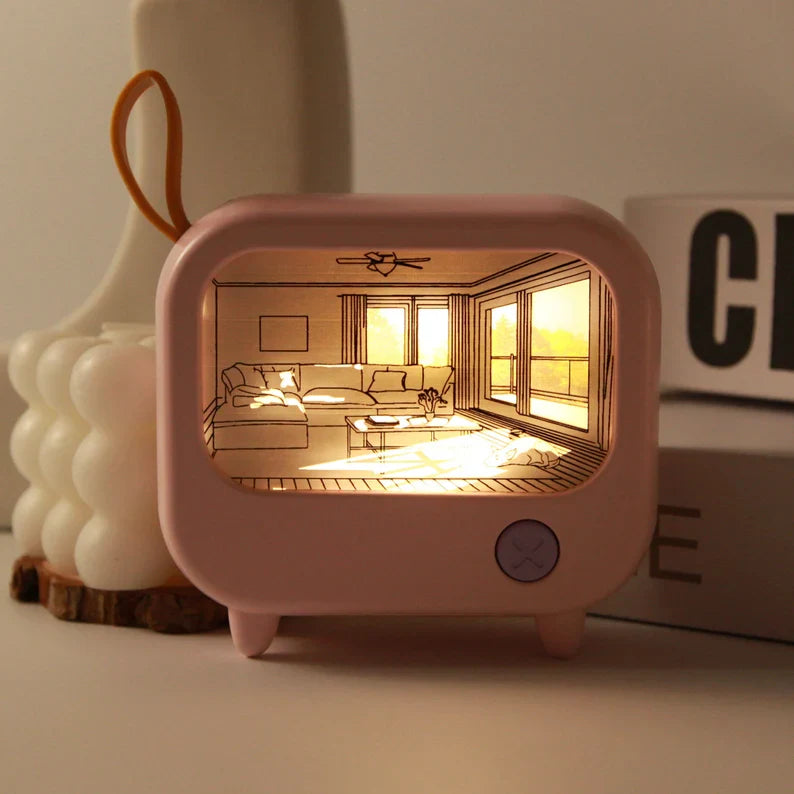 QuirkTV: Artistic Viral LED TV-Style Night Light & Desk Decor