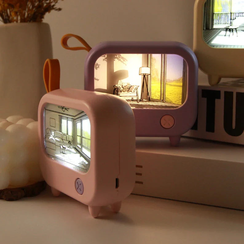 QuirkTV: Artistic Viral LED TV-Style Night Light & Desk Decor