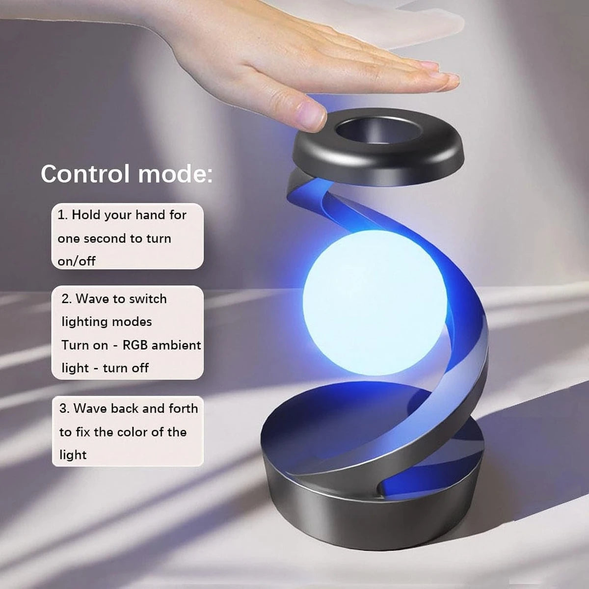 Beyond: Rotating Suspension RGB LED Lamp with Wireless Charger & Gesture Control