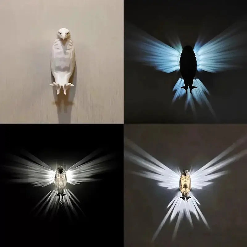 Raptor: Wall Mounted Eagle Wings 3D Decor LED Lamp & Night Light