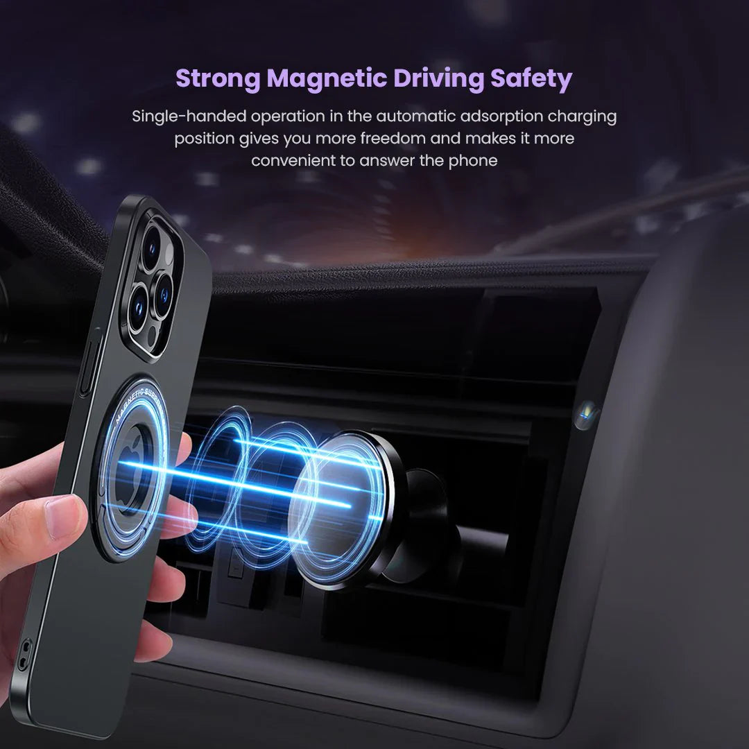 iPhone 14 MagSafe Charging Luxury Back Cover With Invisible Kickstand