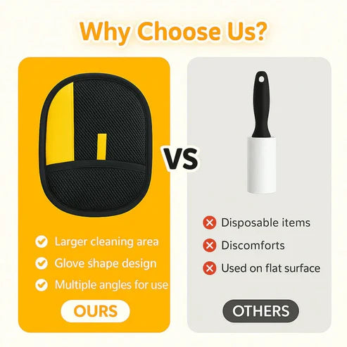 FurFree: Pack of 2 Reusable Electrostatic Pet Hair Removal Glove for Furniture, Carpets, Clothing & Car Seats