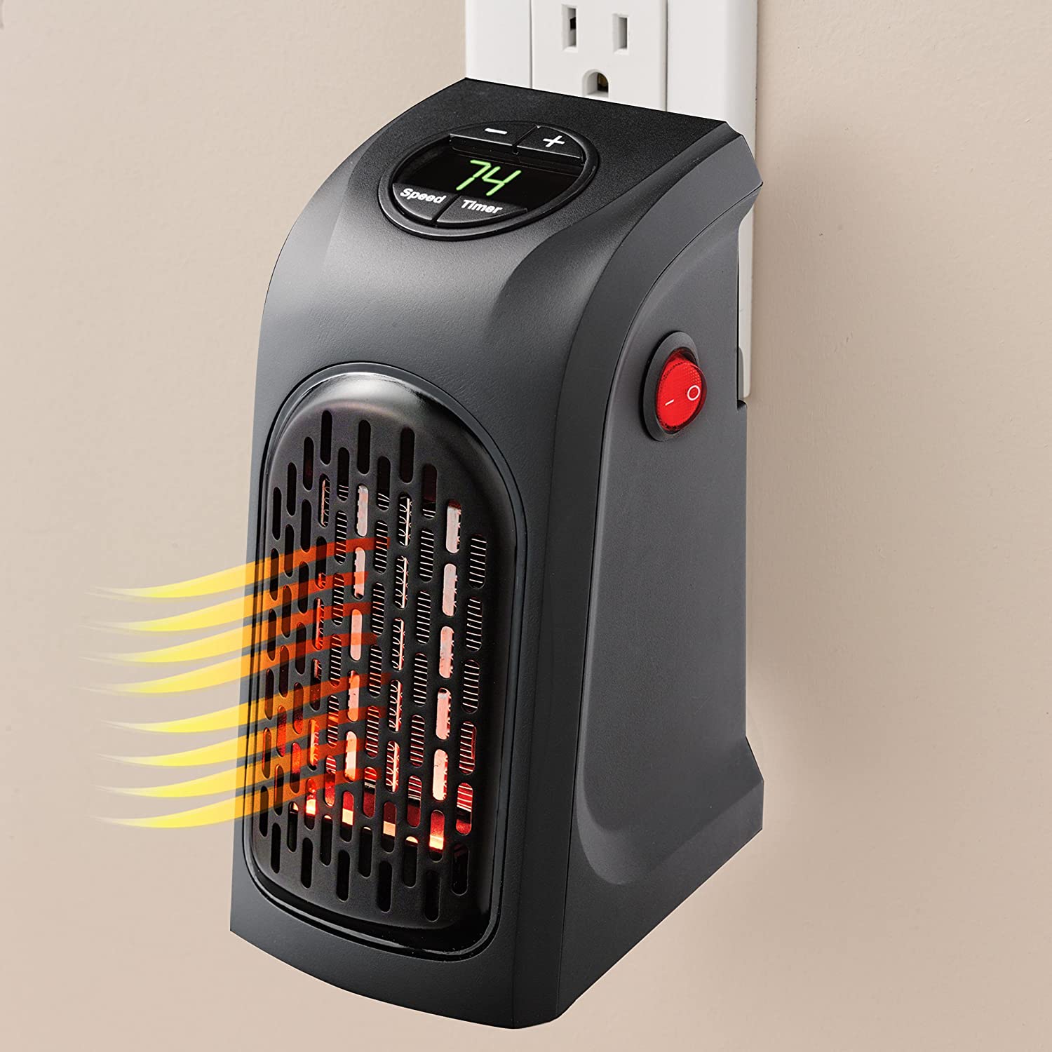 Roomie: Portable Wall Socket 400W Heater with Display Control