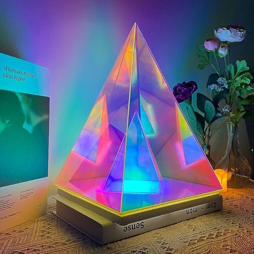 Floyd: 3D Acrylic RGB Prism Lamp with USB Power & Color-Changing Glow for Bedroom & Decorative Lighting