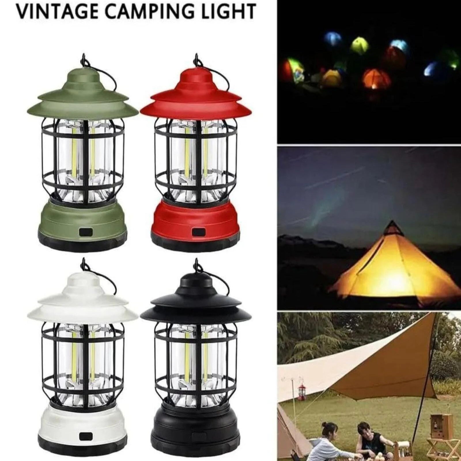 Lantern: Portable Camping Lamp with Knob Adjustable LED & Type-C Charging