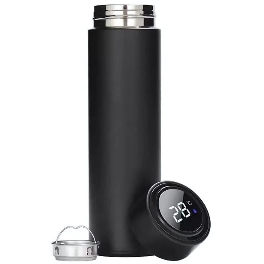 DigiSip: 500ml LCD Thermos Bottle with LED Temperature Display & Doubl