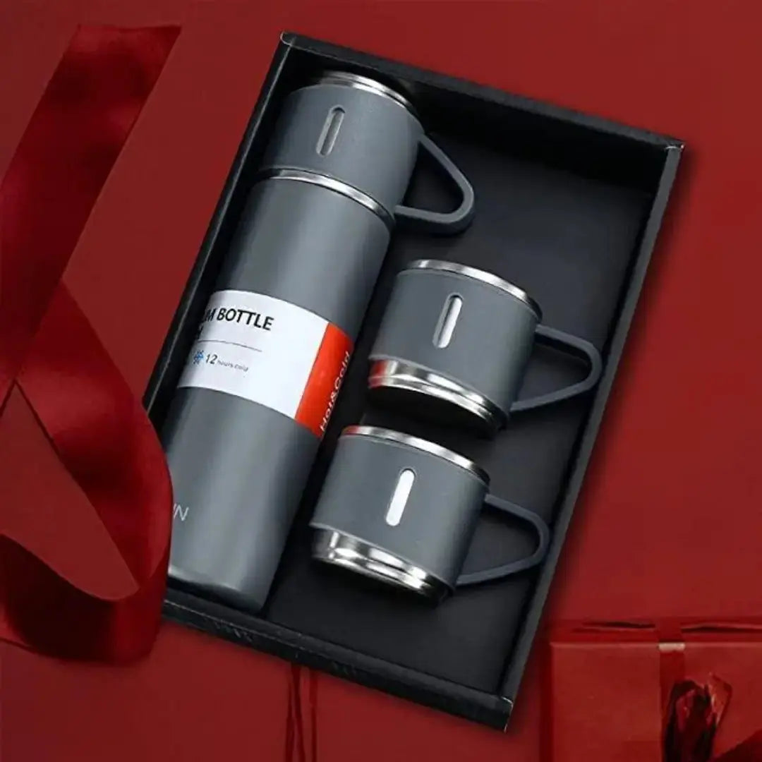 ThermoGift: 500ml Stainless Steel Vacuum Flask Gift Set